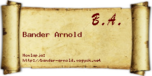 Bander Arnold névjegykártya